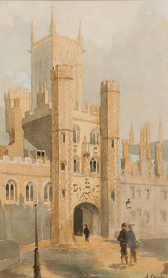 Alfred Slocombe (1836-1899)-Framed Watercolour, The Gatehouse St John's College