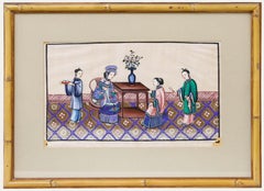 Chinese School 19th Century Gouache - Tea for the Lady