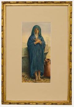 After William Adolphe Bouguereau (1825-1905) - Watercolour, Young Fellah Girl