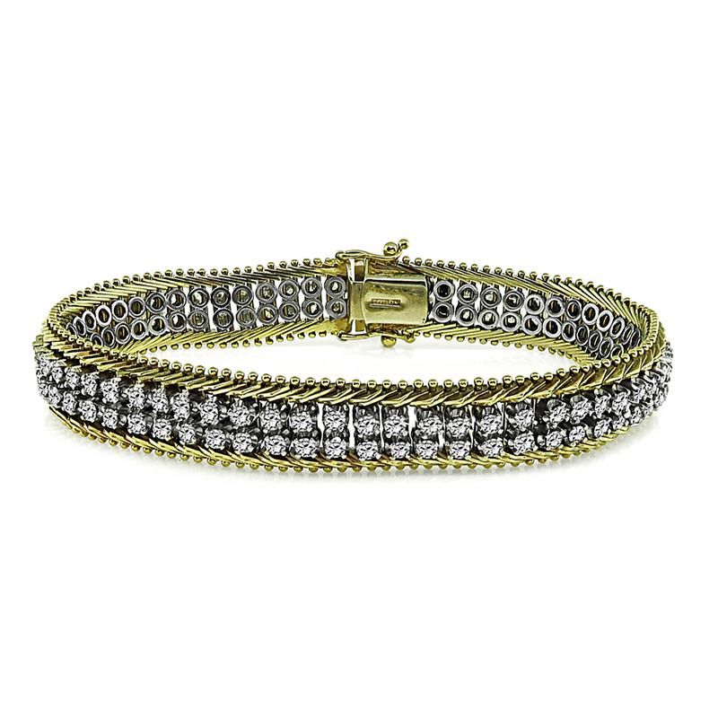 Taille ronde Bracelet de diamants de 4,75 carats en vente