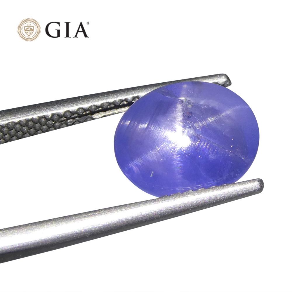4.75ct Oval Cabochon Blue Star Sapphire GIA Certified Sri Lanka For Sale 3