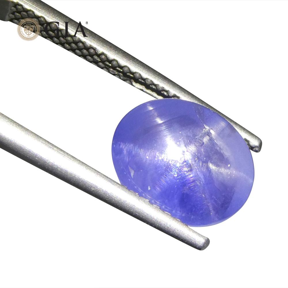 4.75ct Oval Cabochon Blue Star Sapphire GIA Certified Sri Lanka For Sale 4