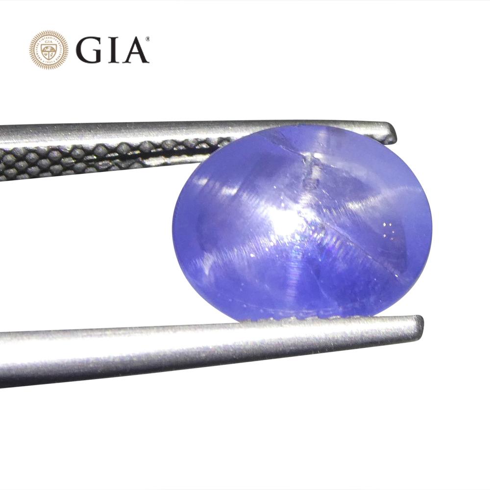 4.75ct Oval Cabochon Blue Star Sapphire GIA Certified Sri Lanka For Sale 5