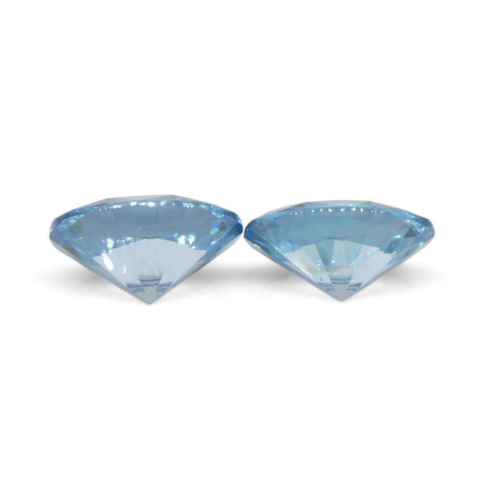 4.75ct Pair Oval Diamond Cut Blue Zircon from Cambodia For Sale 7