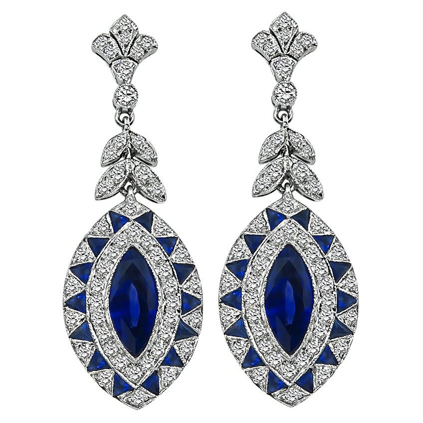 Ohrringe mit 4,75 Karat Saphir und 1,70 Karat Diamant