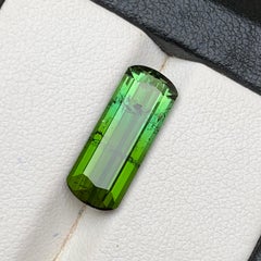 4.76 Carat Olive Green Two-Tone Natural Tourmaline Emerald Cut Loose Gemstone