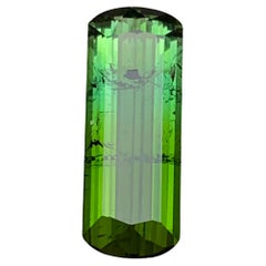 4.76 Carat Olive Green Two-Tone Natural Tourmaline Emerald Cut Loose Gemstone