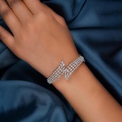 4.76 Carat SI/H Mixed Cut Diamond Bracelet for Engagement 18 Karat White Gold