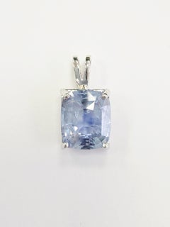 4,76 Karat Cushion Form natürlichen blauen Saphir-Anhänger