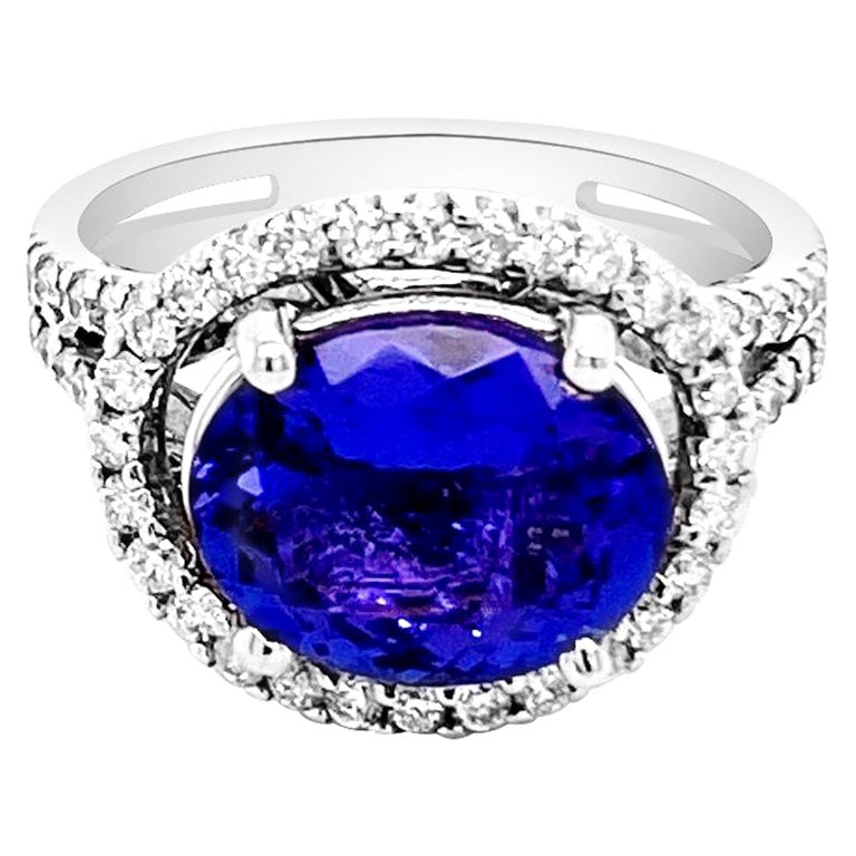 Ring mit 4,76 Karat natürlichem blauem Ceylon Saphir, 14 Karat mit G