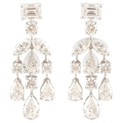 4.77 Carat Natural SI/H Diamond Wedding Earrings 14 Karat White Gold