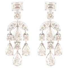 4.77 Carat Natural SI/H Diamond Wedding Earrings 18 Karat White Gold