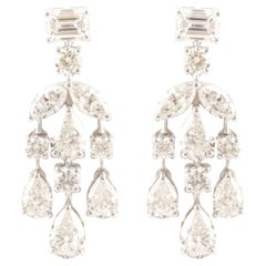 4.77 Carat Natural SI/H Diamond Wedding Earrings 18 Karat White Gold