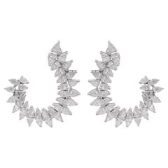 4,77 Karat Birne Diamant Spike Ohrringe 14 Karat Weißgold Handmade Fine Jewelry