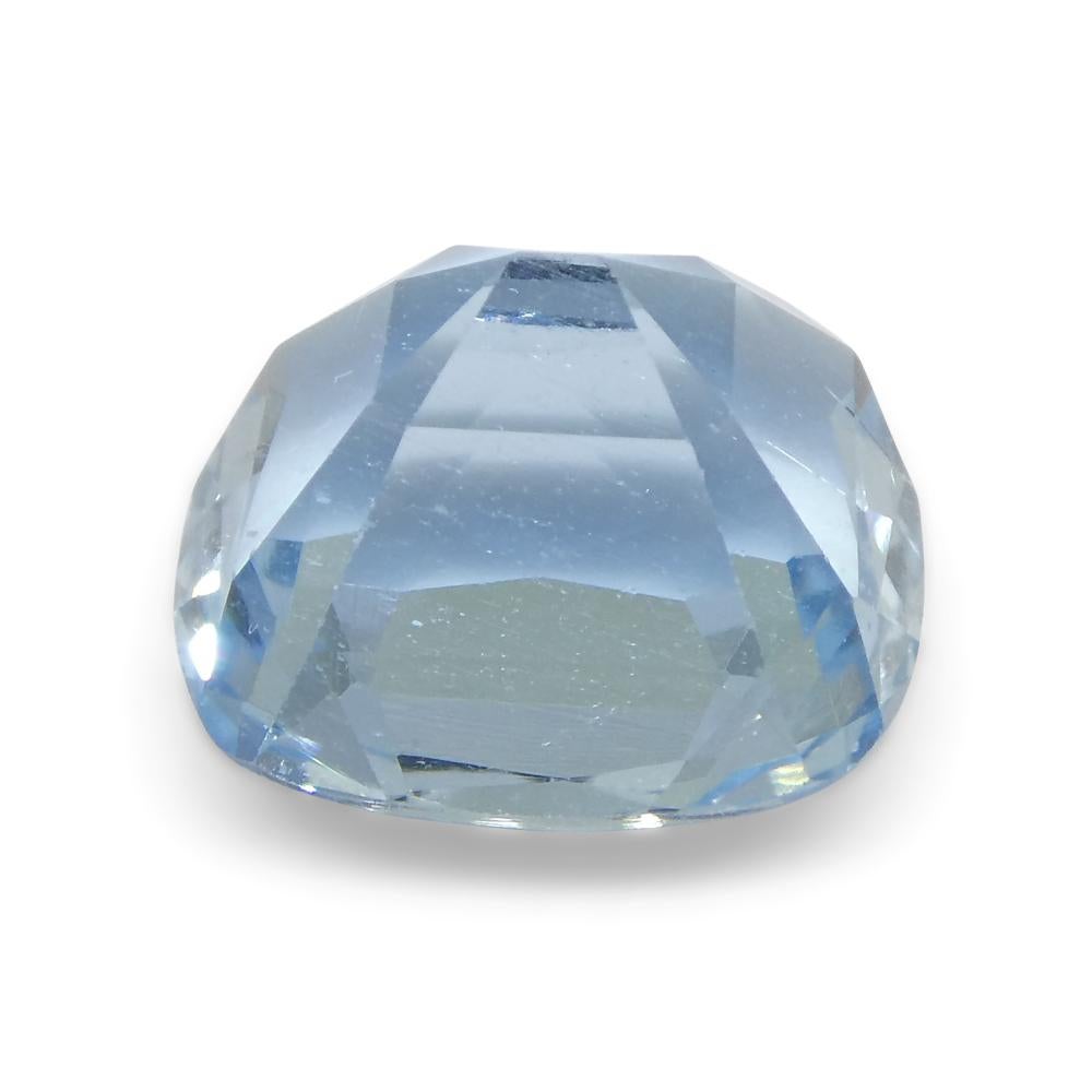 Women's or Men's 4.77ct Cushion Blue Aquamarine from Brazil For Sale