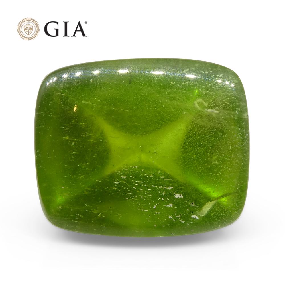 47.7 Karat Cushion Zuckerhut Cabochon Gelbgrüner Peridot GIA zertifiziert 7