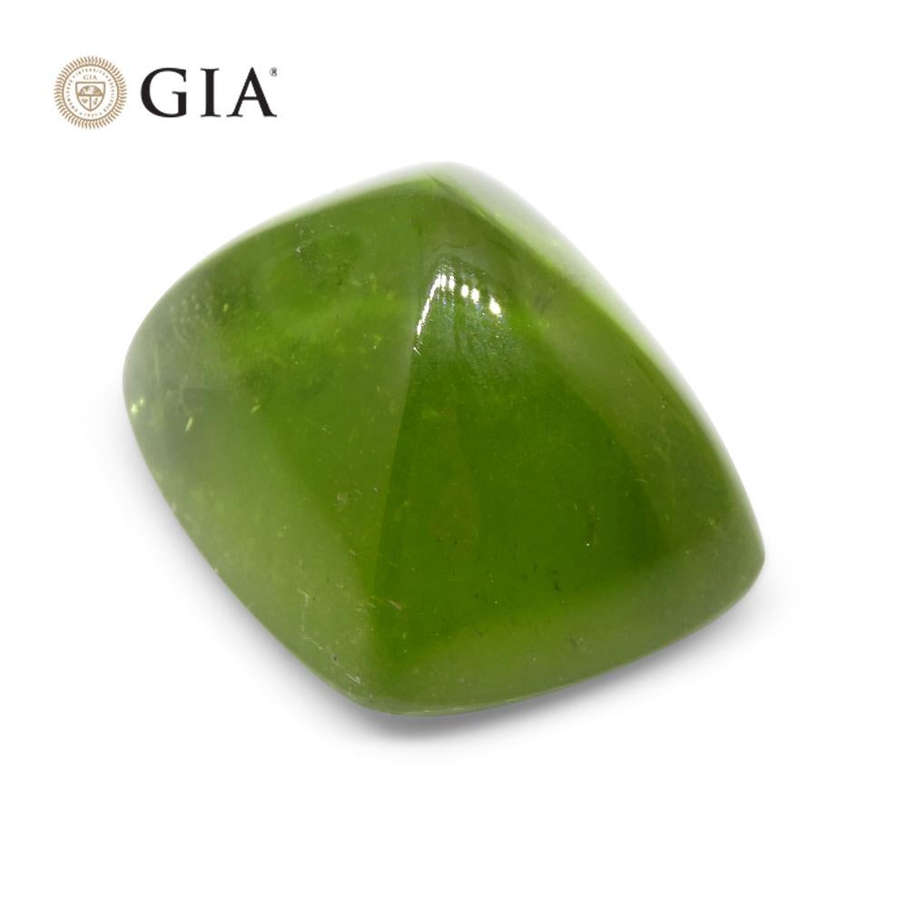 47.7 Karat Cushion Zuckerhut Cabochon Gelbgrüner Peridot GIA zertifiziert 4