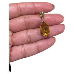 4.78 Carat Citrine Yellow Gold Pendant