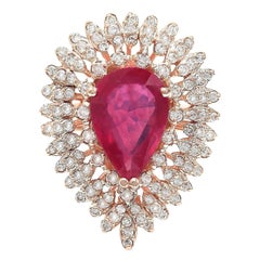 Natural Ruby Diamond Ring In 14 Karat Solid Rose Gold 