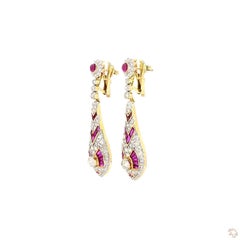 Orecchini in oro rosa con diamanti taglio brillante rotondo da 4.78 carati