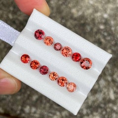 4.78 carats 12 Piece Reddish Brown Spinel Stones Lot Round Cut from Burma