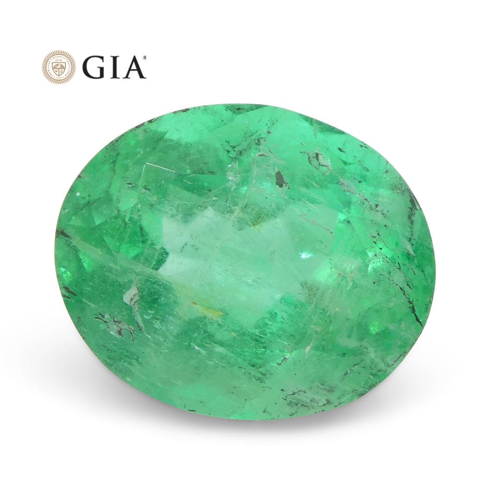 4.78ct Oval Green Emerald GIA Certified Colombia For Sale 9