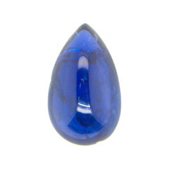 4.79 Carat Pear-Shaped Burma No Heat Royal Blue Sapphire Cabochon