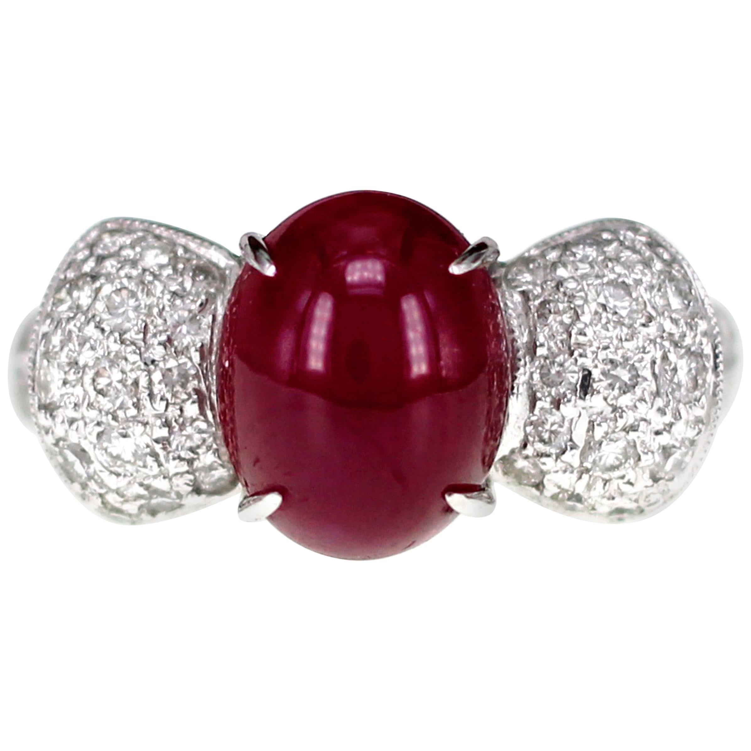 4.79 Carat Ruby Solitare Ring For Sale