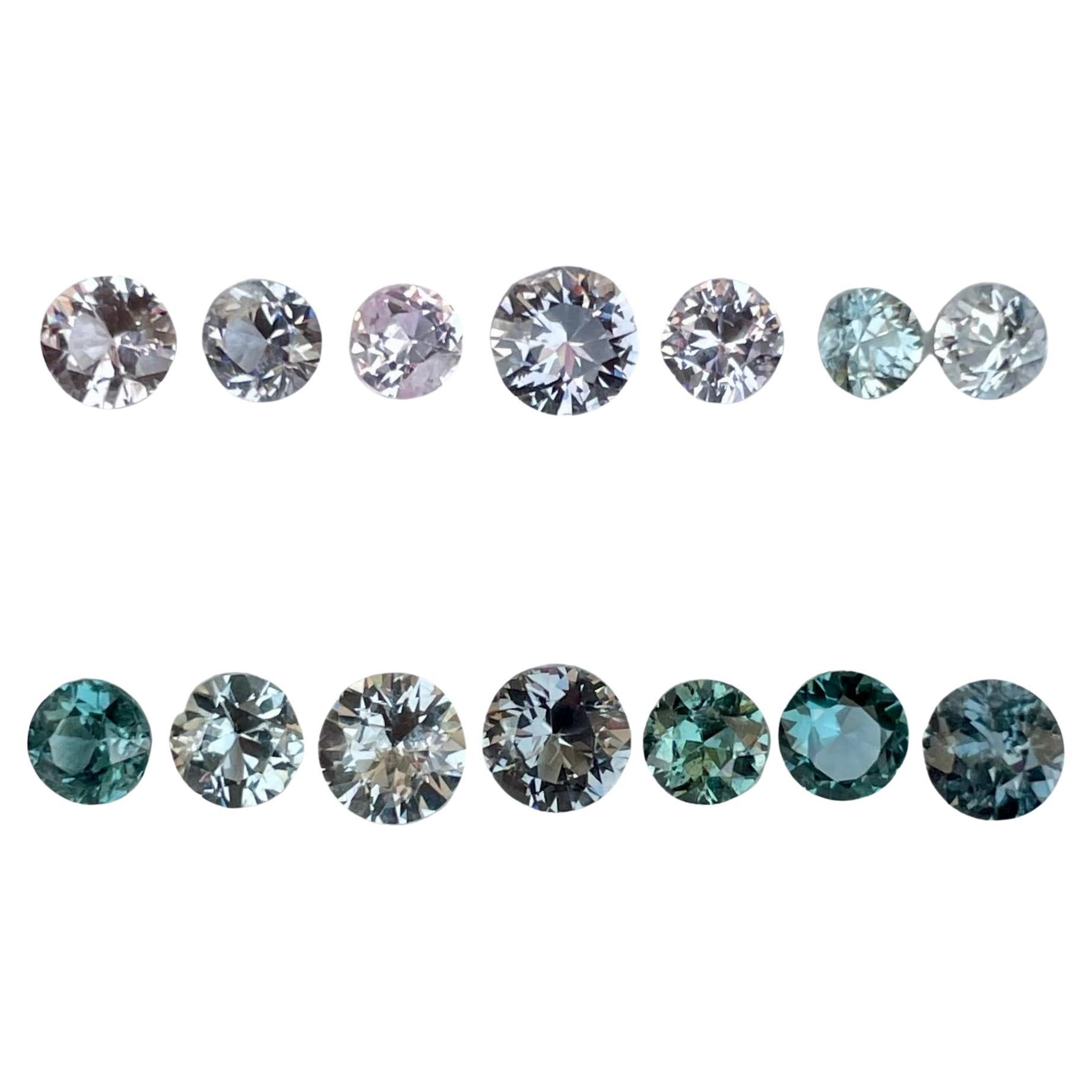 4.79 carats Multi Color 14 Piece Spinel Gems Lot Round Cut from Burma