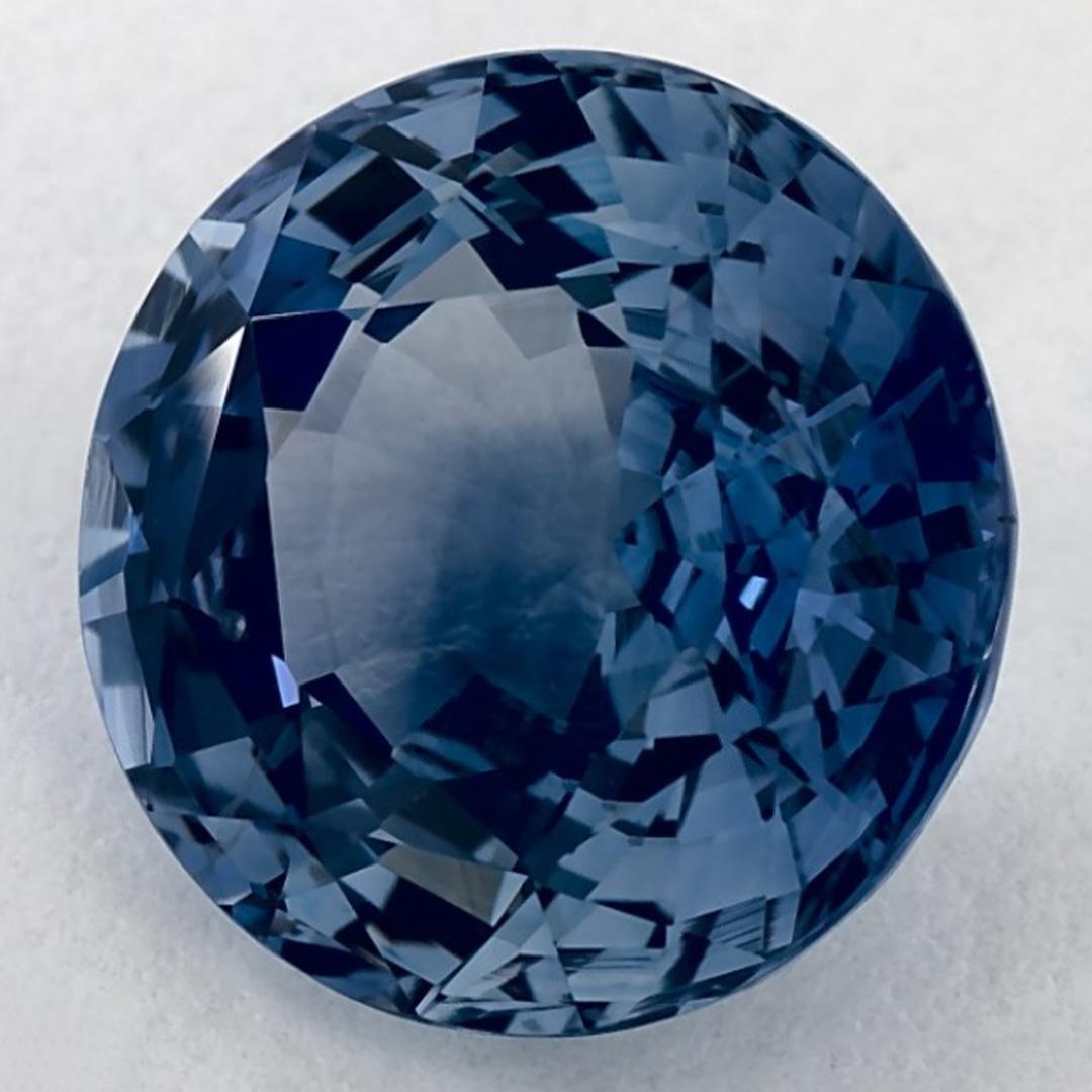 Taille ronde 4.79 Ct Blue Sapphire Round Loose Gemstone (pierre précieuse en vrac) en vente