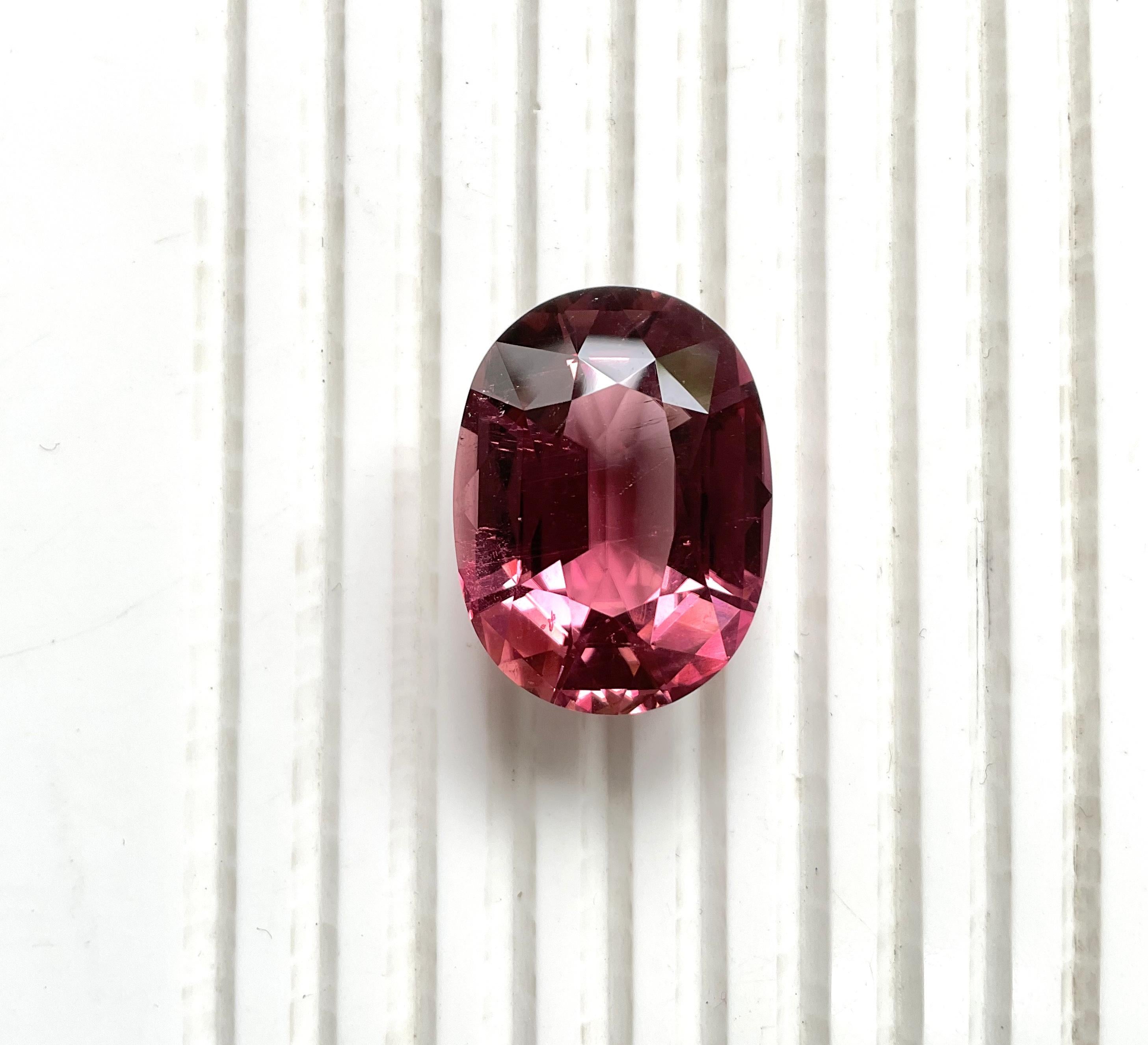 47.95 Carats Pink Tourmaline Top Quality Oval Cut stone For Jewelry Natural Gem In New Condition In Jaipur, RJ