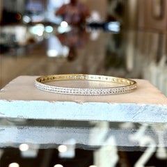 4.79CT Diamond 14K Gold Eternity Bangle Bracelet