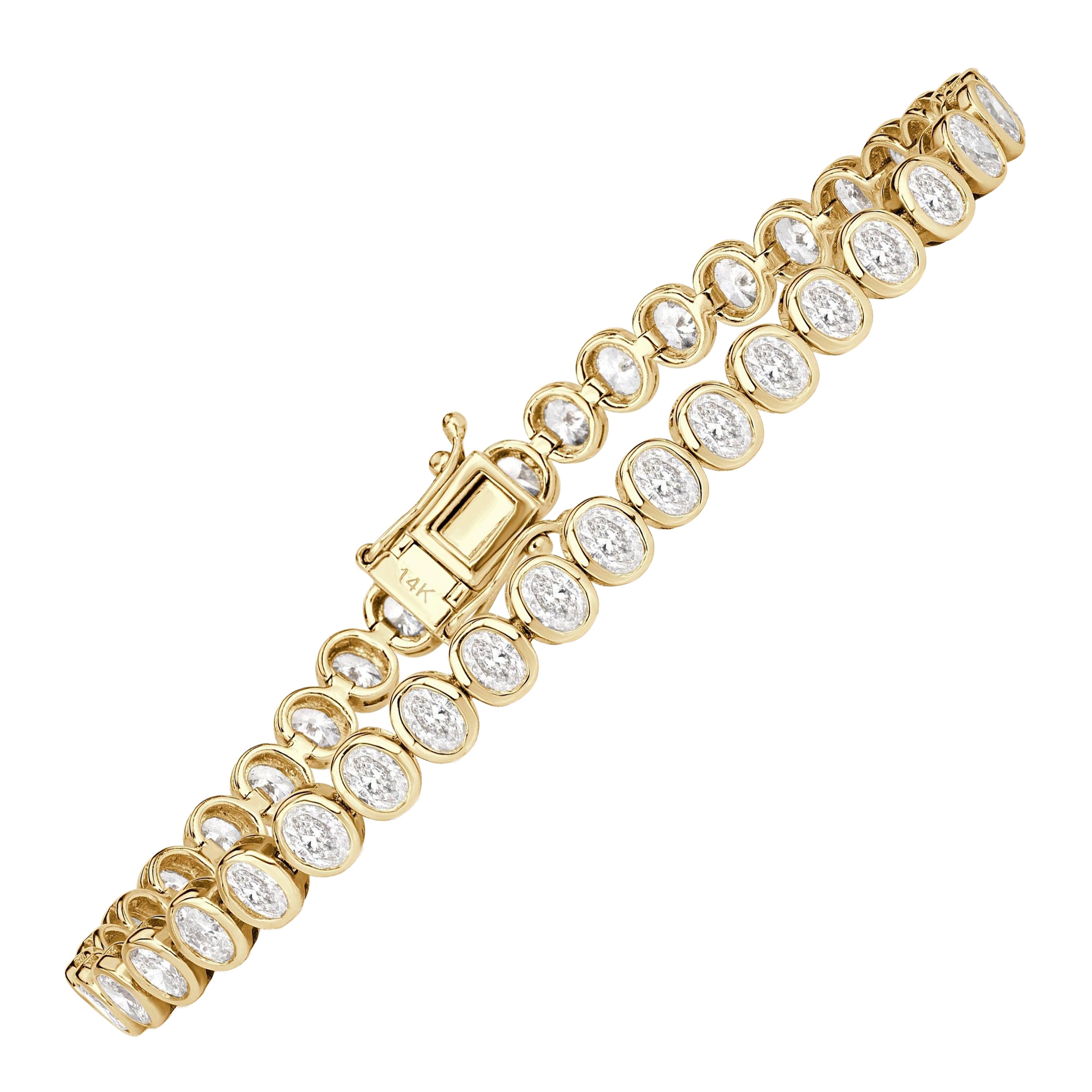 4.79ct Oval Cut Diamond Bezel Set Tennis Bracelet