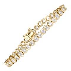 4.79ct Oval Cut Diamond Bezel Set Tennis Bracelet