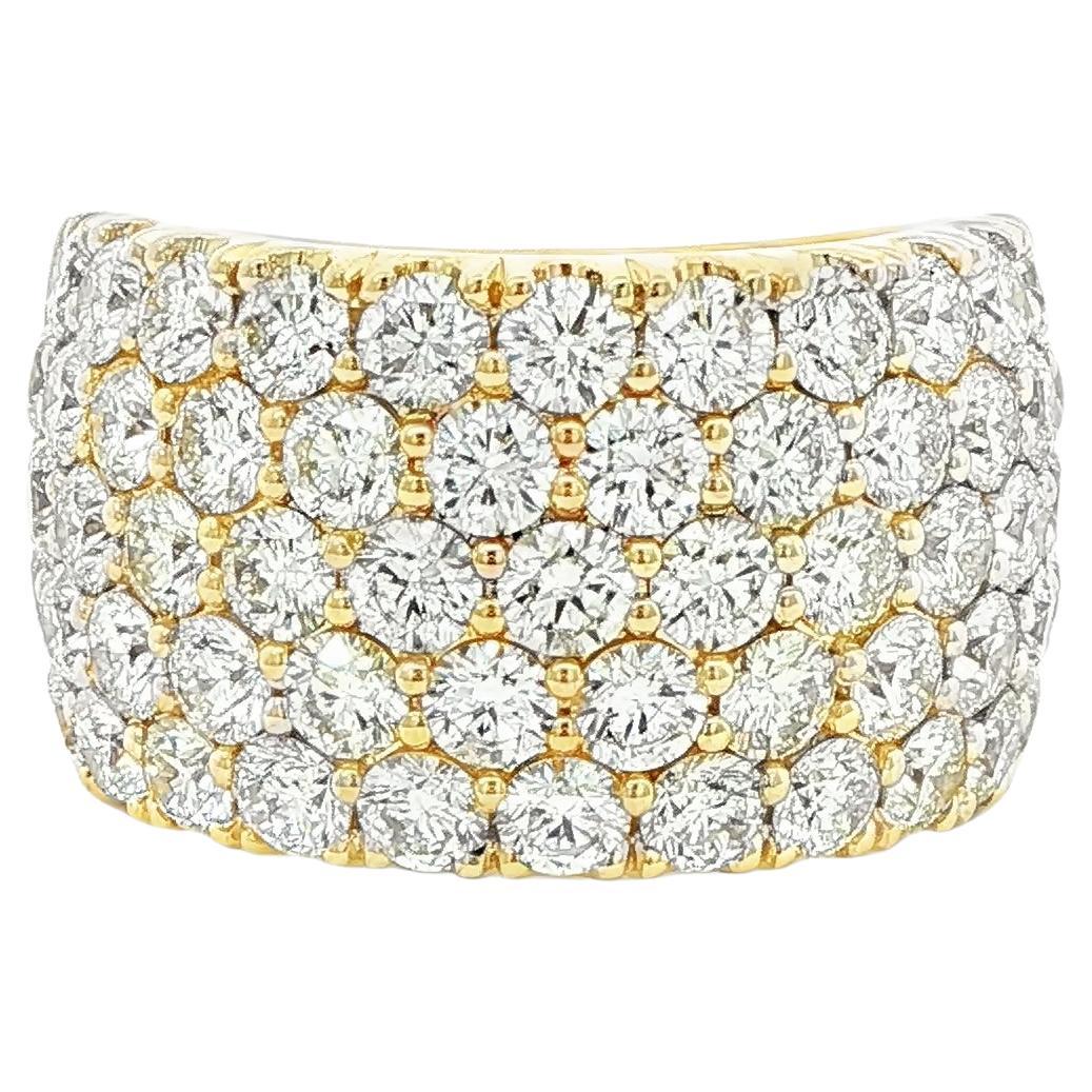 4,79ct. Bandeau en or jaune 14K avec diamants pavés