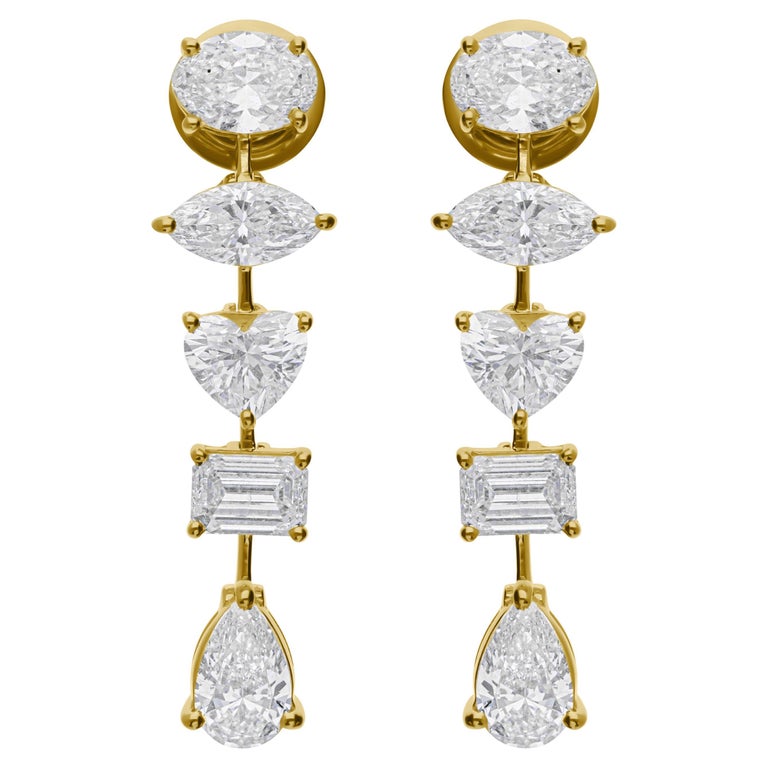 Orecchini Miluna - Pendenti - Oro Bianco - Goccia - Diamanti - ERD2629