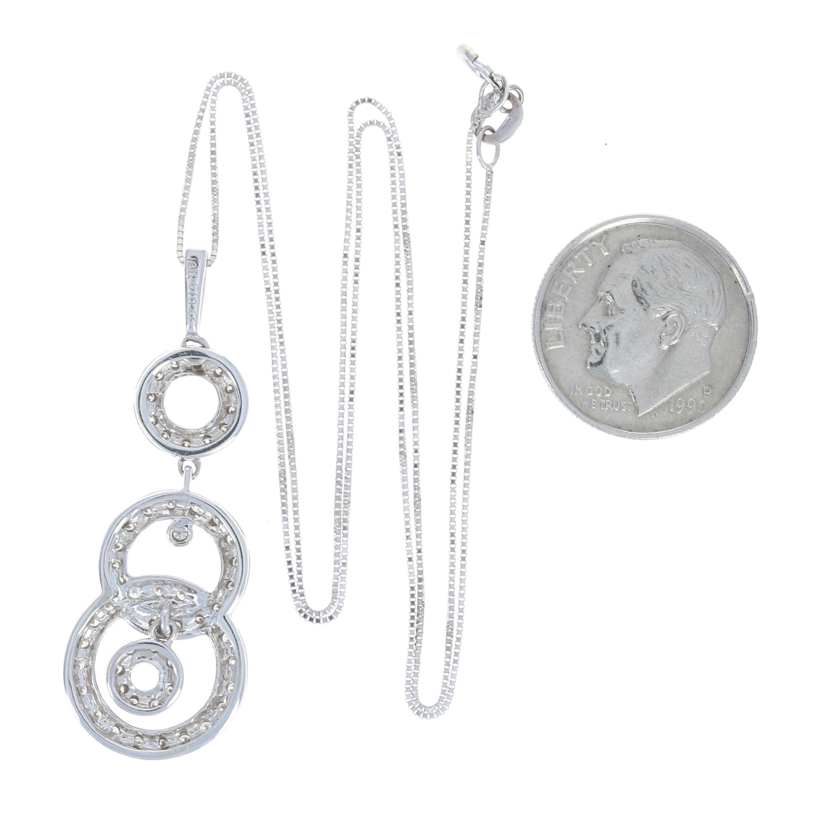.47ctw Round Brilliant Diamond Pendant Necklace, 18k Gold Circle Drop In Excellent Condition For Sale In Greensboro, NC