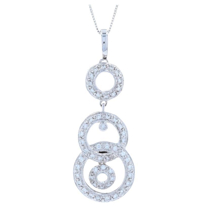 .47ctw Round Brilliant Diamond Pendant Necklace, 18k Gold Circle Drop For Sale