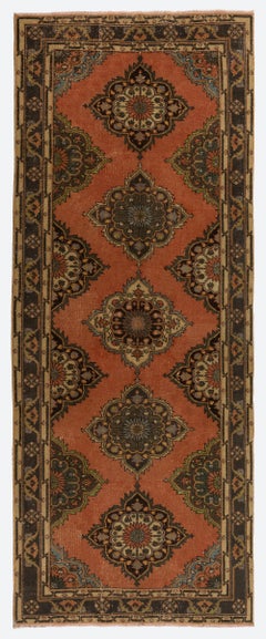 4.7x11.6 Ft Handmade Hallway Runner. Kitchen Rug. Corridor Rug. 1960s Stair Rug