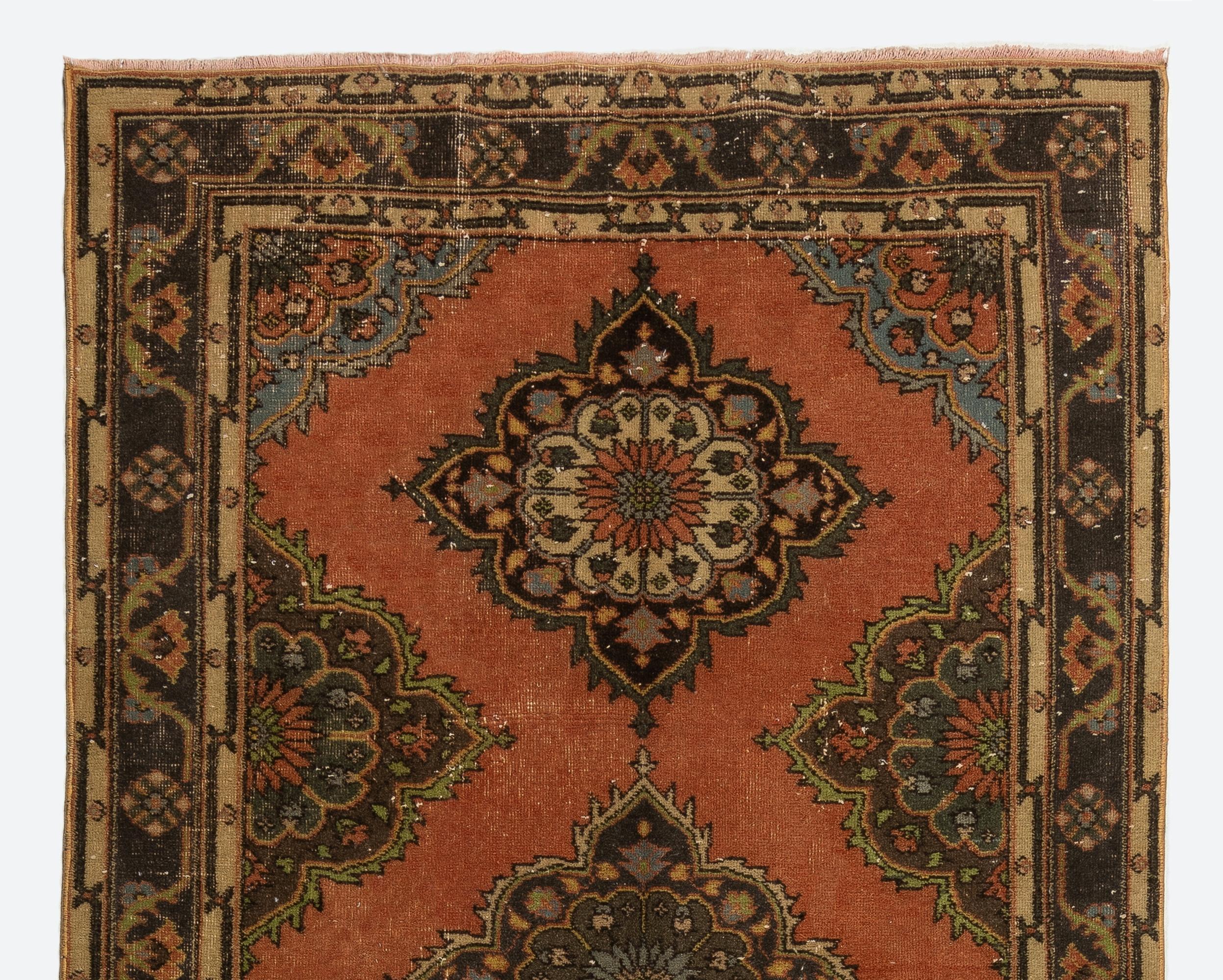 Tribale 4.7x11.6 Ft Runner per corridoio fatto a mano. Tappeto da cucina. Tappeto per corridoio. Tappeto per scale anni '60 in vendita
