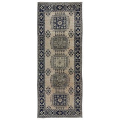 4.7x11.8 Ft Vintage Handmade Corridor Rug, Wide Hallway Runner, Stair Carpet