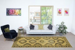 4.7x12 Ft Handmade Hallway Runner. Kitchen Rug. Corridor Rug. Yellow Stair Rug