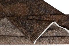 4.7x12.8 Ft Brown Modern Turkish Runner, Handmade Turkish Sille Corridor Rug
