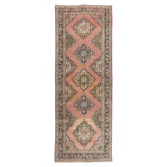 Traditioneller handgefertigter türkischer Vintage-Teppich mit geometrischem Flurteppich, 4,7x13