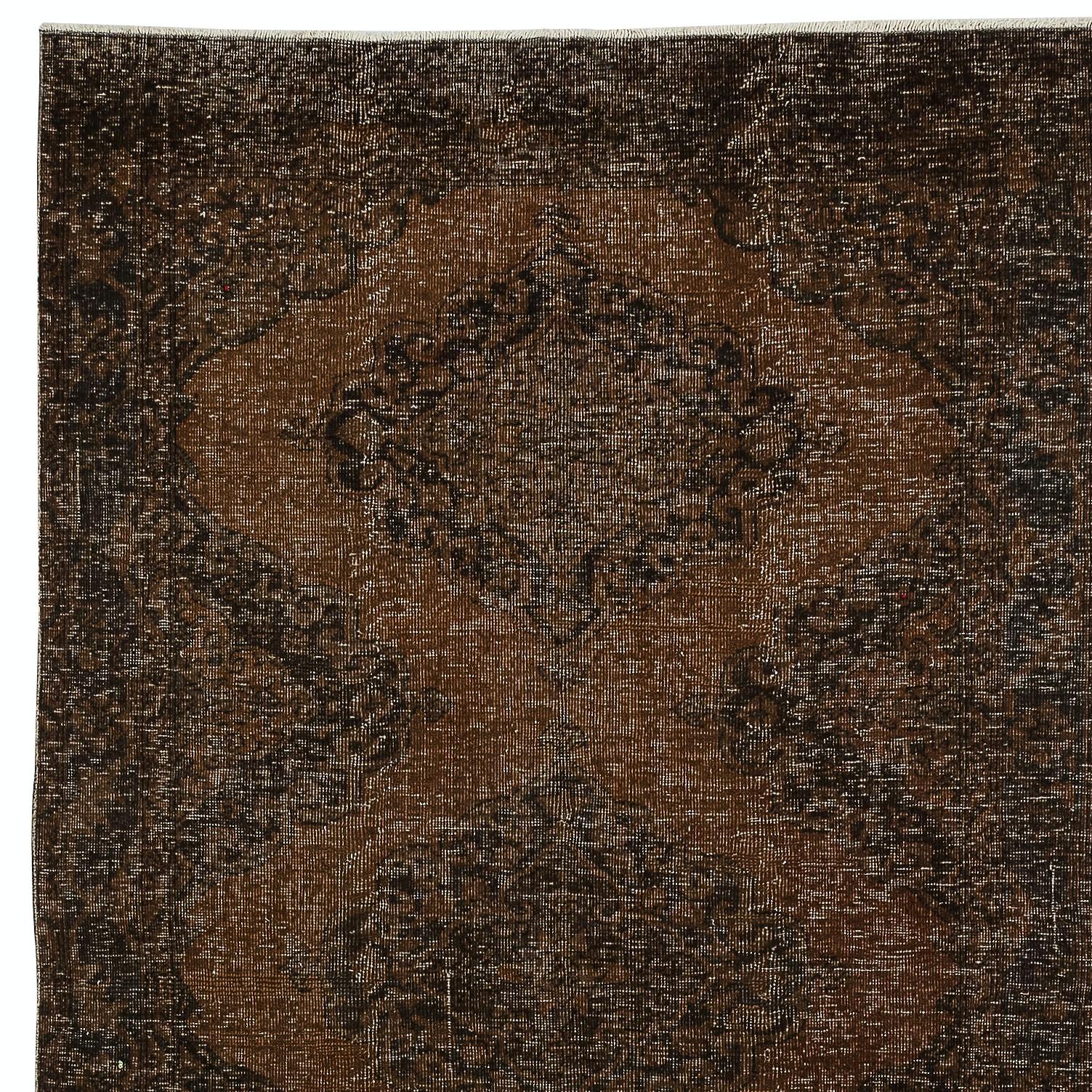 Turco Runner per corridoio marrone 4,7x13 Ft. Tappeto da cucina. Tappeto Corridoio fatto a mano. Tappeto per scale in vendita
