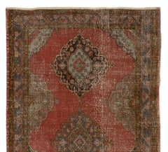 4.7x13 Ft One-of-a-Kind Handmade Vintage Anatolian Runner Rug for Hallway