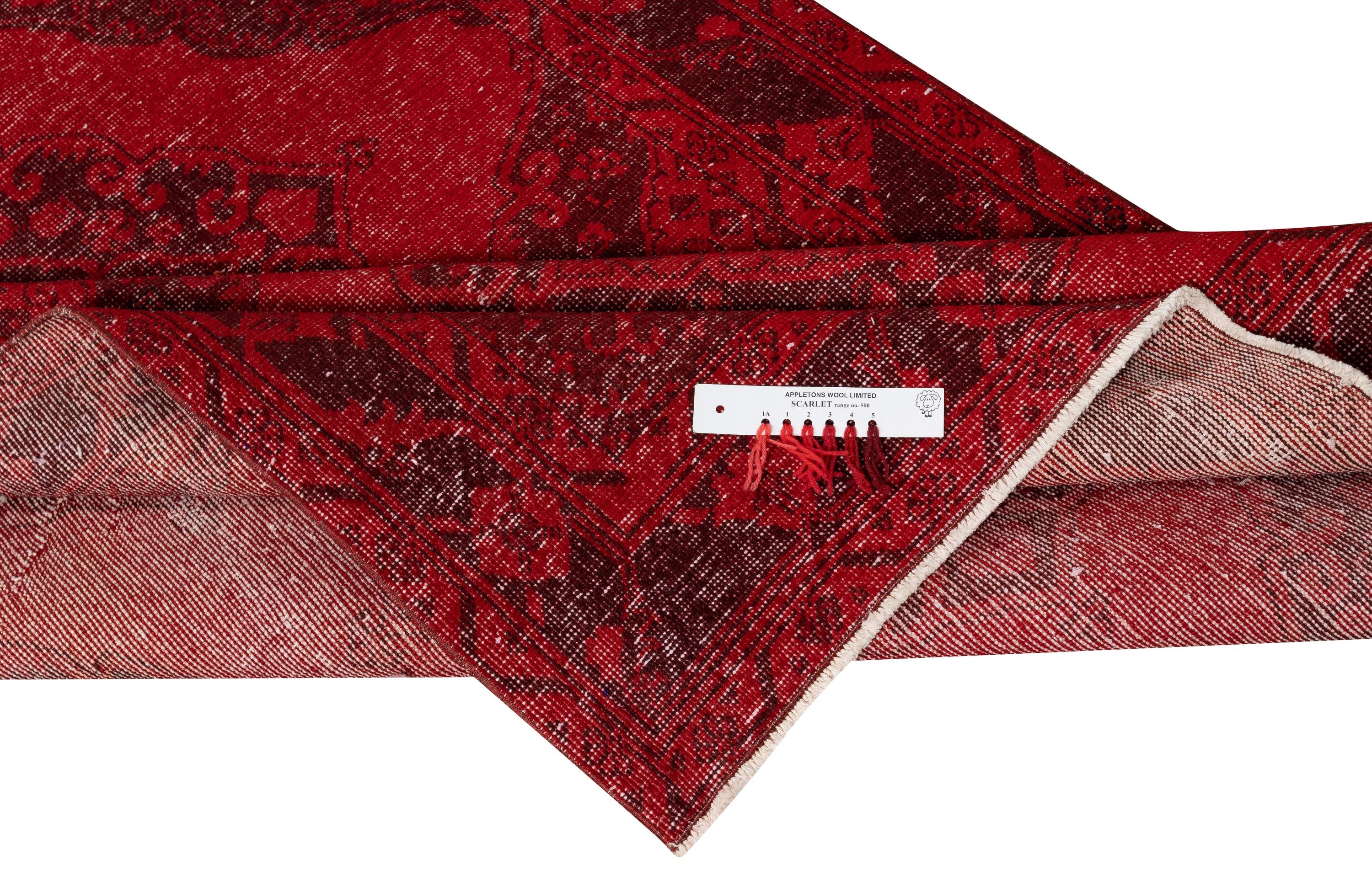 4.7x13 Ft Rot Läufer Teppich für Flur. Vintage Küche Läufer Teppich. Treppenteppich (Moderne) im Angebot