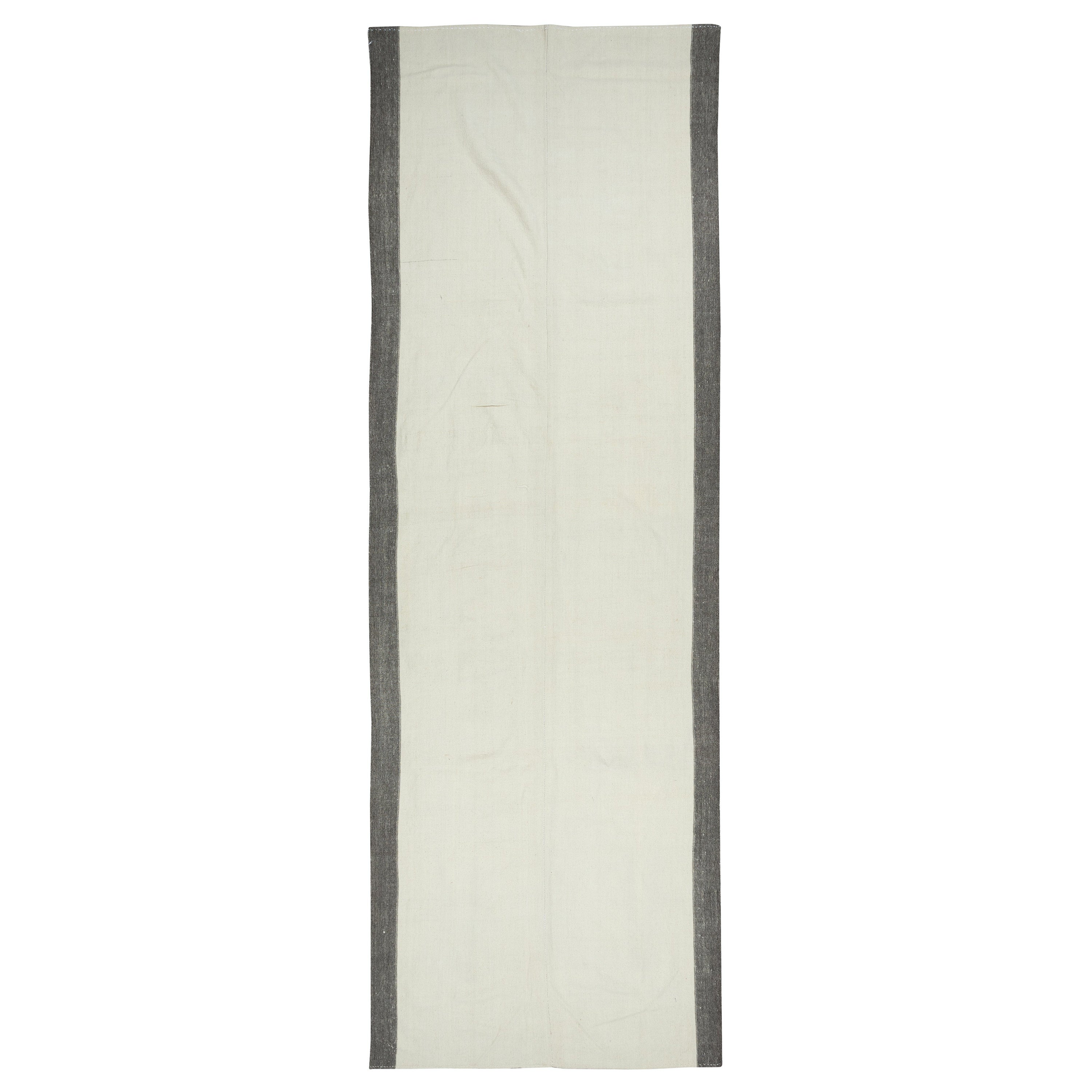 4.7x13.3 Ft Handgewebter Türkischer Flur Läufer Kilim in Beige & Brown, Flachgewebe im Angebot