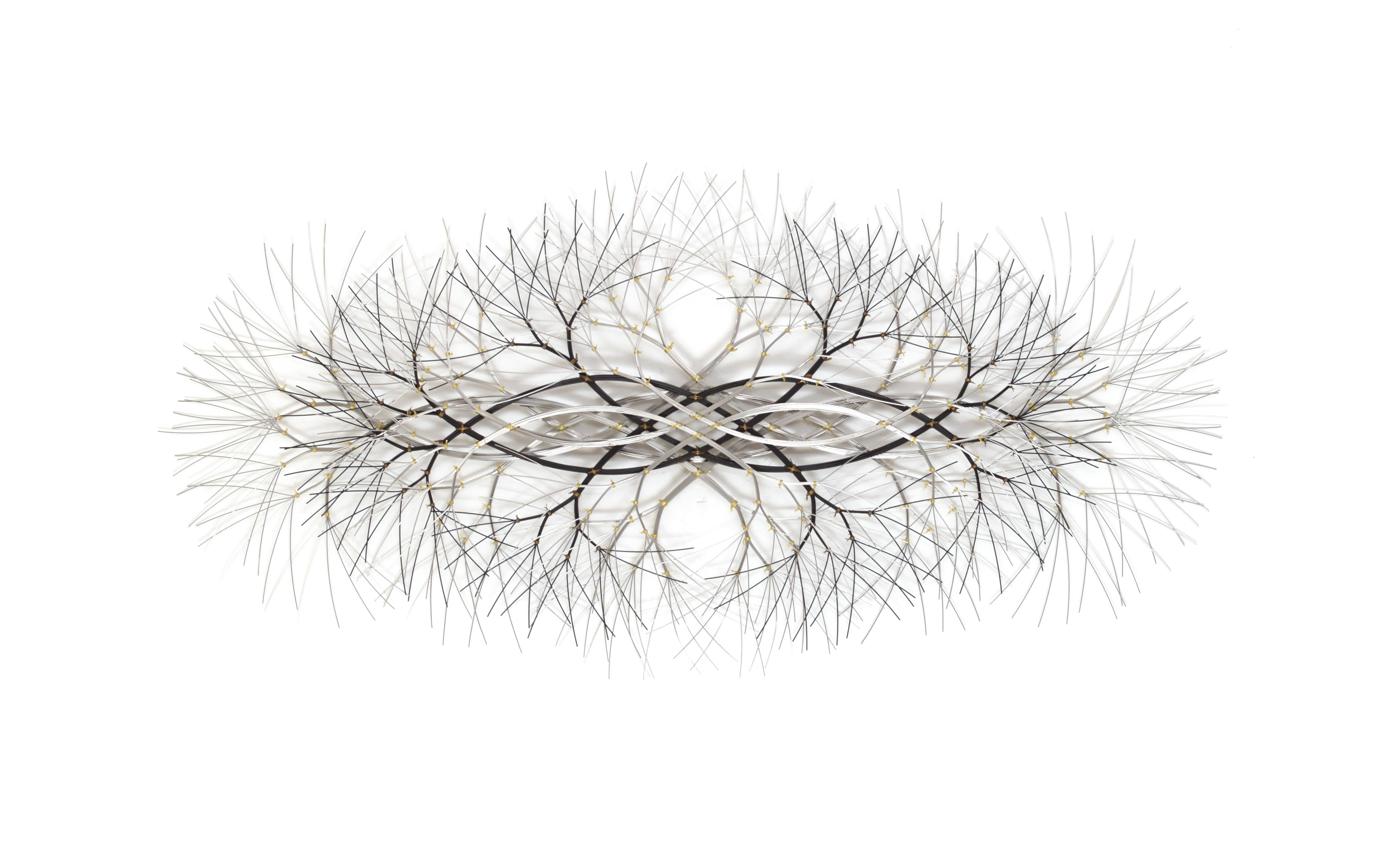 47"X22" Metal Wall Sculpture in Stainless and Bronze #671. Available Now