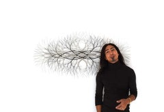 47"X22" Metal Wall Sculpture in Stainless and Bronze #671. Available Now